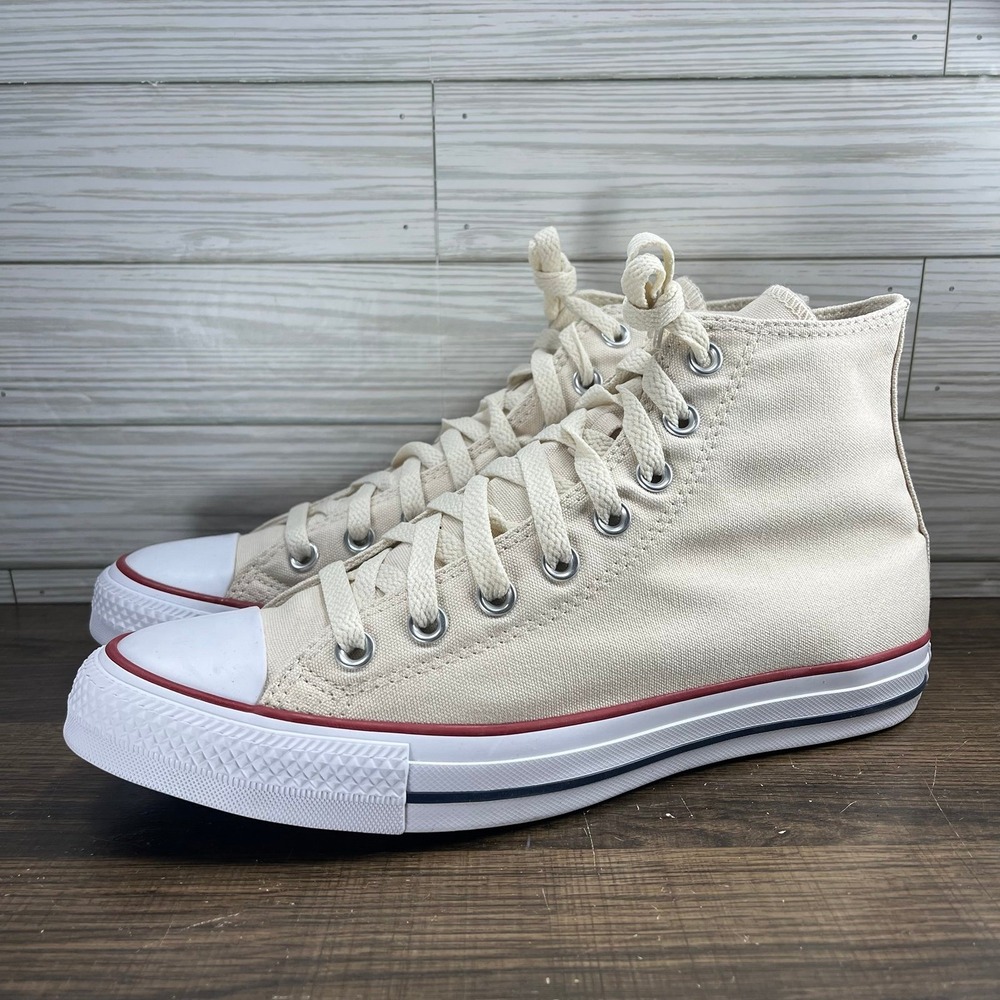 Converse Chuck Taylor All Star High Cream Shoes - M 8.5 - W 10.5 - Picture 2 of 9